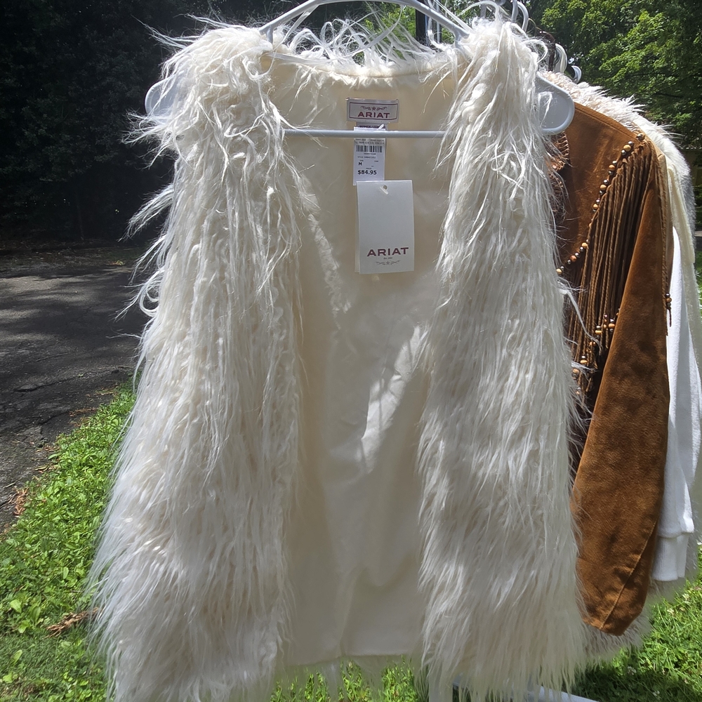 Ariat White Faux Fur Vest Elegant and Warm